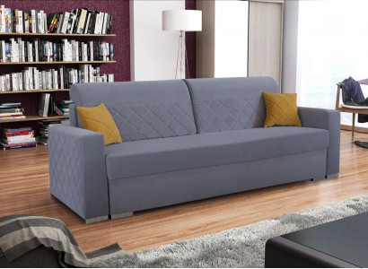 Sofa 3 Sitzer Stoff Sofas Couch Grau Luxus Polster Moderne Dreisitzer Möbel Neu